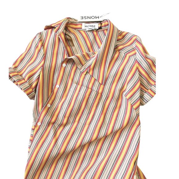 Monse Stripe Deconstructed Dress, Cotton Blend, Size 2, New with tag - Picture 12 of 16